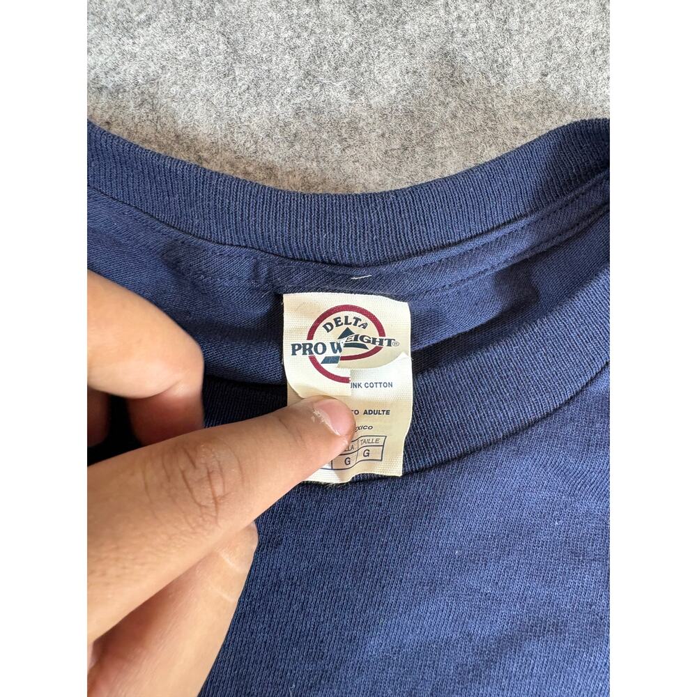 Vintage Y2K Chuck Norris Mens Large Blue Joke Humor Graphic Print Streetwear - Picture 4 of 4